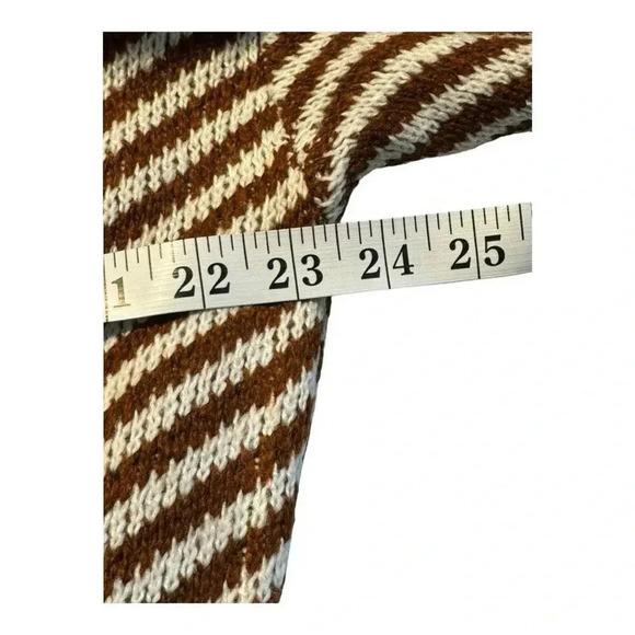 NEW Fortune + Ivy Women's XL Brown & White Chevron Cardigan Shawl Collar Sweater - Picture 5 of 8